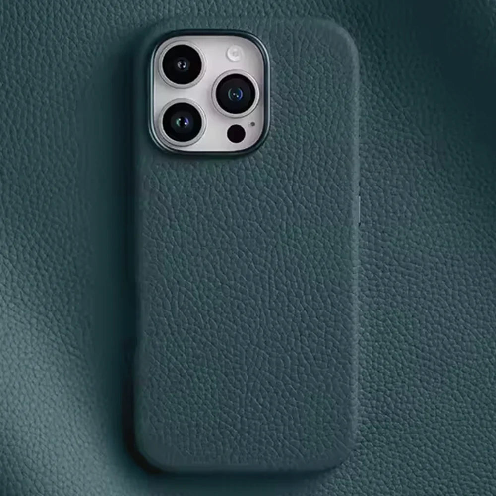 iPhone 16 Pro Max Melkco Origin Paris Premium Leather Magsafe Cover - Lake Blue - Tashqila iPhone 16 Pro Max Melkco Origin Paris Premium Leather Magsafe Cover - Lake Blue - Tashqila